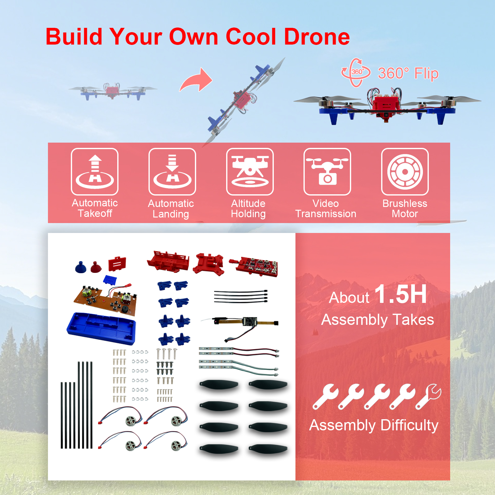 Drone Quadcopter DIY Kit Uniqu - огляд і ціна Drone Kit Build Yourself